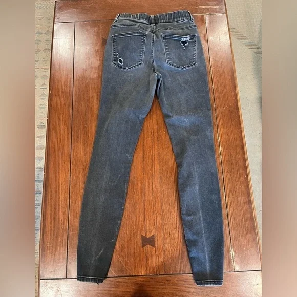 Maurices Black Cool Comfort Pull On Super High Rise Ripped Jeggings Small X-Long - Picture 4 of 10